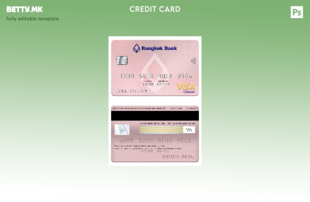 модерен стил на Тајланд Бангкок банка виза шаблон класична картичка